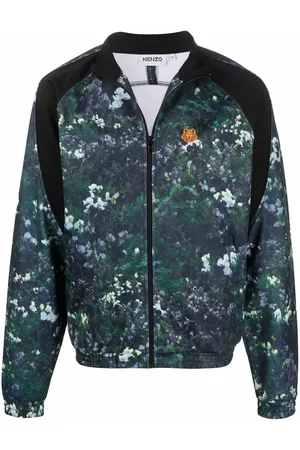 Kenzo Floral-print zip-up jacket - Black