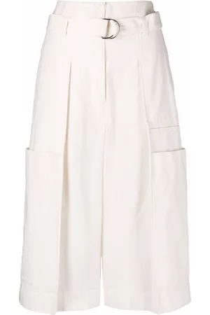 LEMAIRE Women Capris - Belted capri shorts - White