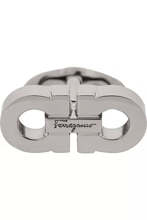 Salvatore Ferragamo Men Cufflinks - Double Gancini cufflinks - Silver