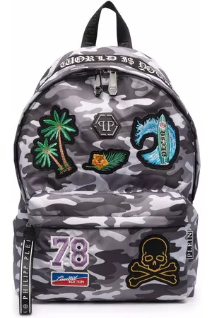 Philipp Plein Men Rucksacks - All-over mixed-patches backpack - White