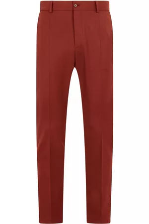 Dolce & Gabbana Men Formal Pants - Slim-cut stretch-wool trousers - Red