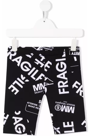 Maison Margiela Text print cycling shorts - Black