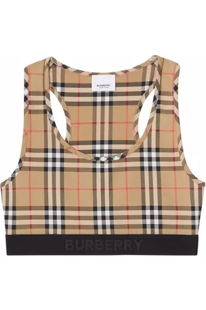 Burberry Ladies Pale Honey Padded Cotton And Mesh Silk Panel Corset, Brand  Size