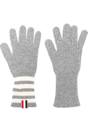 Thom Browne Men Gloves - 4-bar Cashmere Gloves - Grey