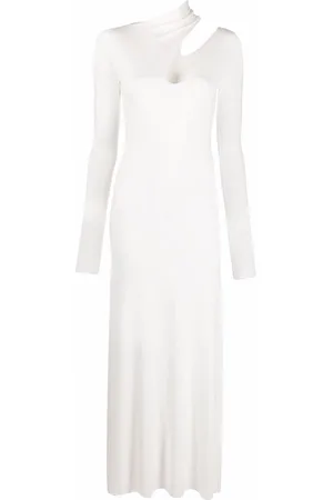 MANURI Cut-out detail long-sleeve dress