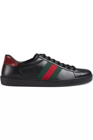Gucci Men Low Top Sneakers - Ace embroidered sneakers - Black