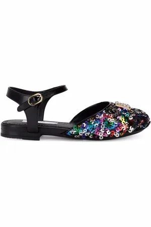 Dolce & Gabbana Sequin-embellished logo ballerinas