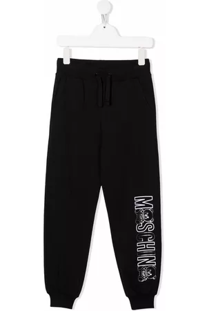 Moschino Sweatpants - Teddy Bear metallic logo-print track pants - Black