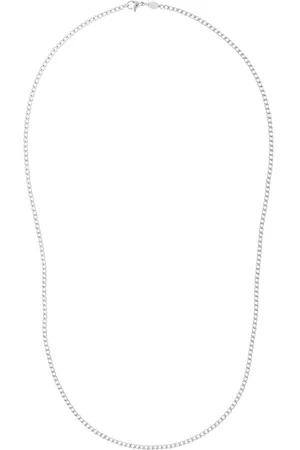 Nialaya Men Necklaces - Cuban 3mm chain necklace - Silver