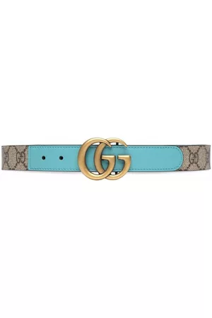 Gucci Belts - GG-panelled leather belt - Blue