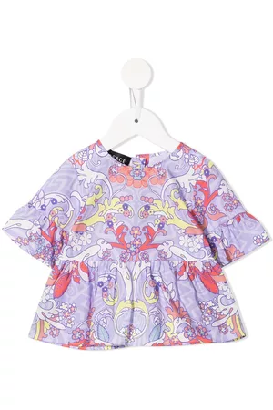 VERSACE Blouses - Baroque-pattern print blouse - Purple