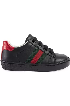 Gucci Boys Sneakers - Web-detail leather sneakers - Black