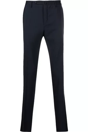 Incotex Men Formal Pants - Slim-cut virgin wool trousers - Blue