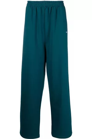 Balenciaga Men Sweatpants - Embroidered logo track pants - Blue