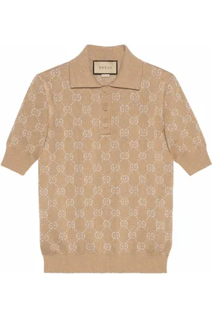 Gucci Women's Cropped Horse-jacquard Polo Top