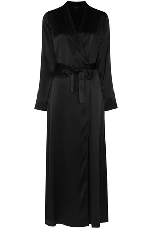 La Perla Women Bathrobes - Belted silk-satin robe - Black