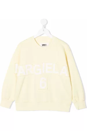 Maison Margiela Girls Hoodies - Logo-print cotton jumper - Yellow