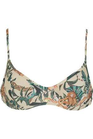 Lygia & Nanny Cassis leaf-print bikini top