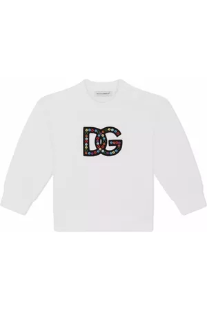 Dolce & Gabbana Logo-patch cotton sweatshirt - White