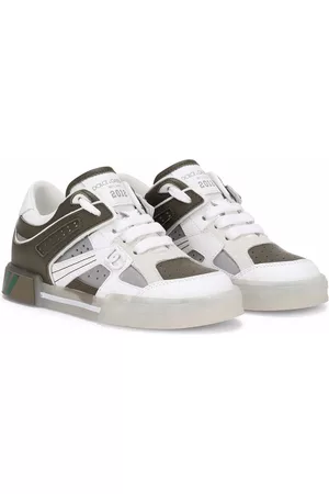 Dolce & Gabbana Boys Sneakers - Colour-block leather sneakers - Green
