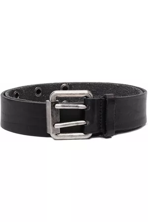 Saint Laurent Men Belts - Square buckle leather belt - Black