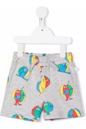Stella McCartney Graphic-print cotton shorts - Grey