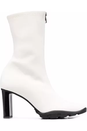 Alexander McQueen Women Boots - Leather mid-calf 90mm boots - White