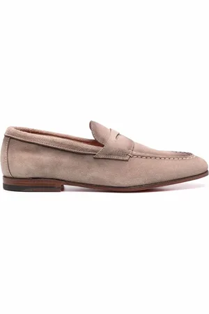 santoni Suede penny loafers