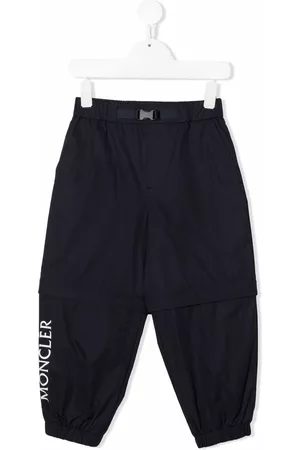 Moncler Logo-print layered-effect trousers - Blue