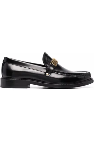 Moschino Logo-letterins leather loafers