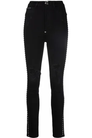 Philipp Plein High waist crystal-embellished jeggings