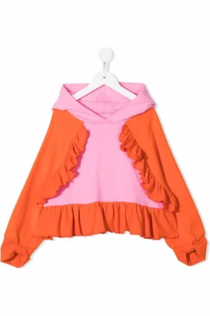 Wauw Capow by Bangbang Colour-block ruffled hoodie