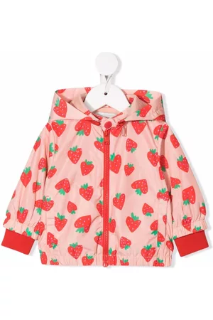 Stella McCartney Bomber Jackets - Strawberry-print hooded jacket - Pink