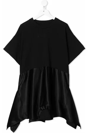 Maison Margiela Girls Casual Dresses - Double T-shirt asymmetric dress - Black