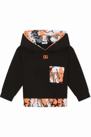 Dolce & Gabbana Camouflage-trim embroidered logo hoodie