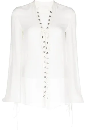 DION LEE Eyelet sheer lace top