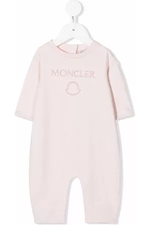 Moncler Embroidered-logo romper - Pink
