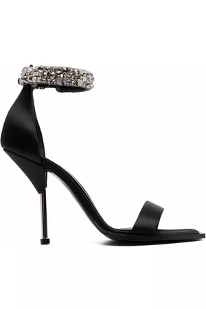 Alexander McQueen Women Heels - Embellished 90mm sandals - Black
