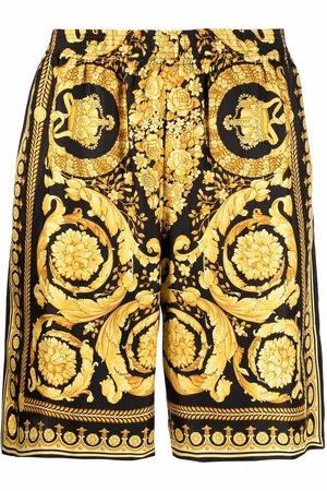 VERSACE Barocco-print silk shorts
