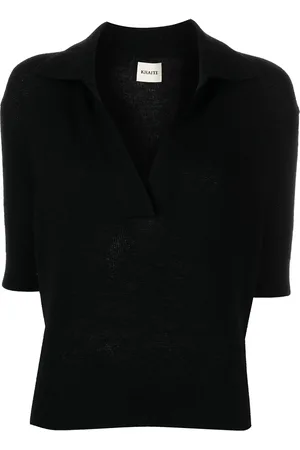 Khaite Jo shortsleeved cashmere polo top