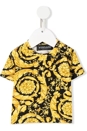 VERSACE Baroque-print cotton T-Shirt - Black