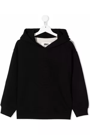 Maison Margiela Boys Hoodies - Two-tone pullover hoodie - Black