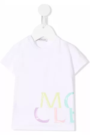 Moncler Short Sleeved T-Shirts - Logo-print short-sleeved T-shirt - White