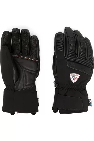 Rossignol Logo-patch leather gloves - Black