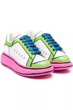 Alexander McQueen Girls Low Top Sneakers - Colour-block low-top sneakers - White