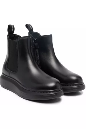 Alexander McQueen Slip-on leather boots - Black