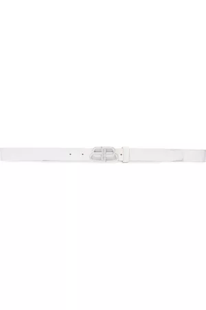 Balenciaga BB buckle belt - White