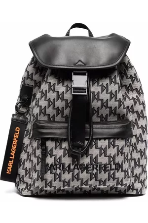Karl Lagerfeld Men Rucksacks - Jacquard-monogram backpack - Grey