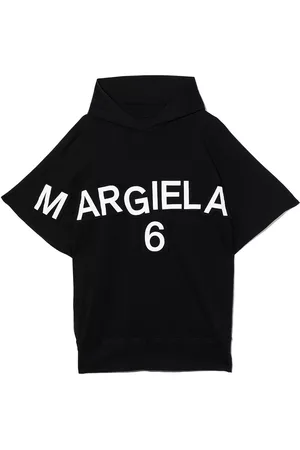 Maison Margiela Girls Printed Dresses - Logo-print sweatshirt dress - Black