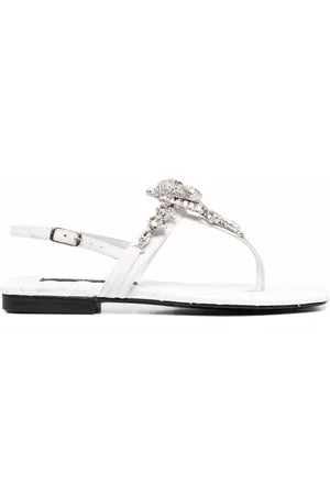 Philipp Plein Crystal-skull flat sandals